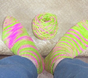 First pair of socks with leftover yarn