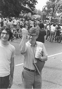 W. Lee Johnston, Professor of Political Science, UNC-Wilmington, during 1970 protest on Rte. 1