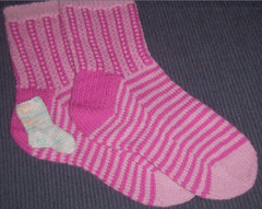 Pink Ladder Socks & a mini