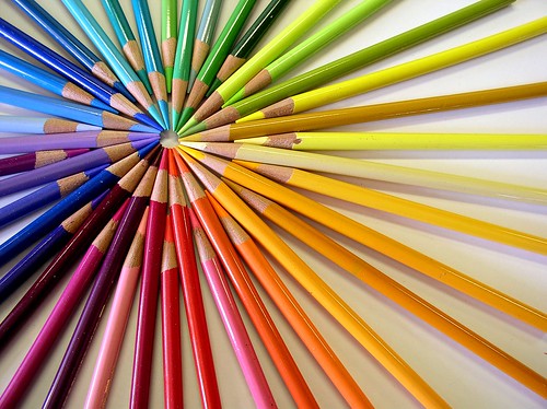 Diana de lápices de colores