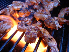 Berbère shrimp on the grill