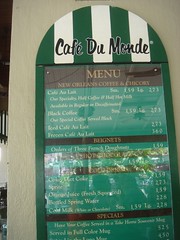 Cafe Du Monde Menu
