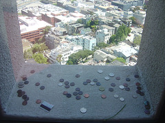 Coins in Coil Tower Window