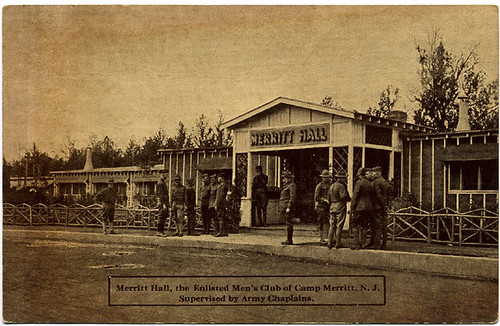Postcard:  Merritt Hall, Camp Merritt, NJ ca 1917-1919