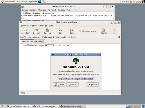 Baobab pour Gnome 2.15.4 en action.