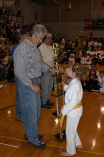 Faith getting 1st place trophy