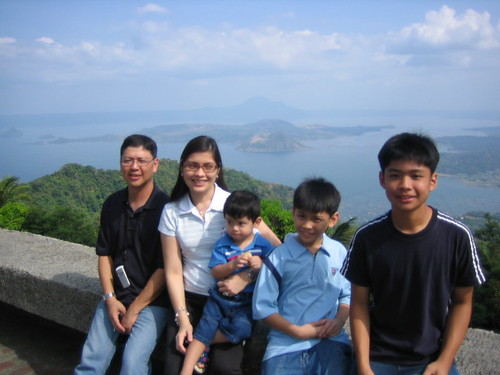 Posing with the Taal Volcano and Lake