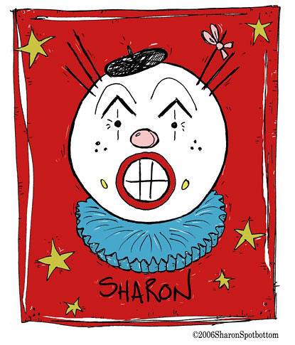 sharon-clown-face