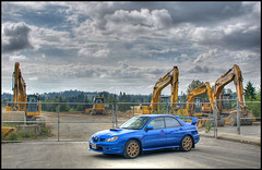 Subaru STI road construction