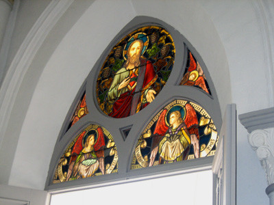 Stained glass inside Chijmes