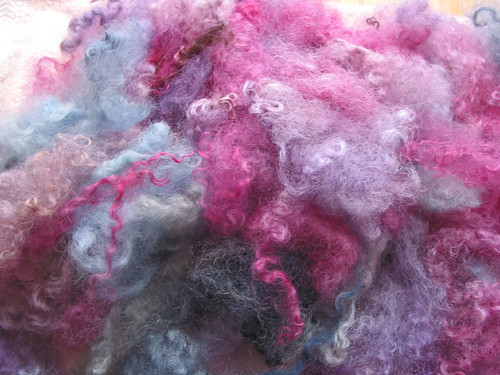 Dyed Mohair Locks, washed and prepped