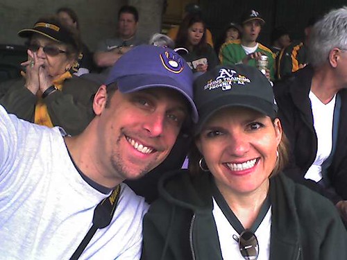 Cath and me at the A's game