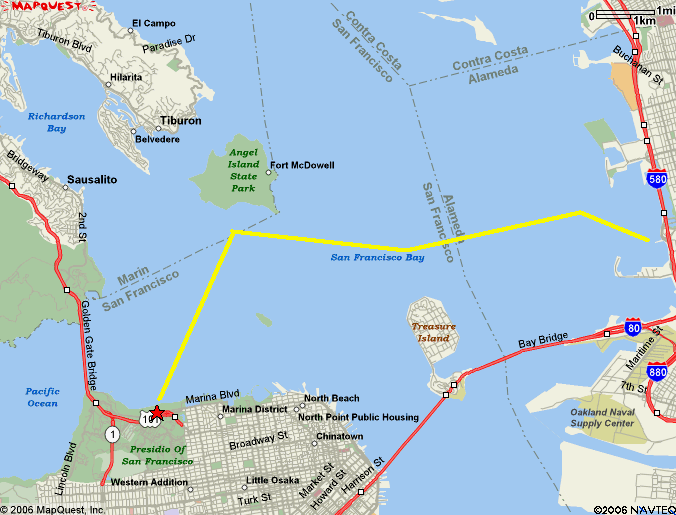 Map of Bay Crossing Route