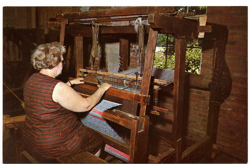 Postcard: Bishop Hill weaver