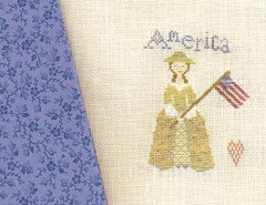 american girl with fabric