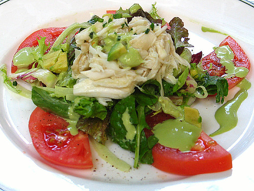 Bayona:  Jumbo Lump Crabmeat Salad with Tomato, Avocado and Green Goddess Dressing