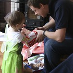 Uncle Andy helps Amy 'Tinker Bell' open her present<br/>22 Jan 2011