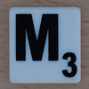 Scrabble Black Letter on White M