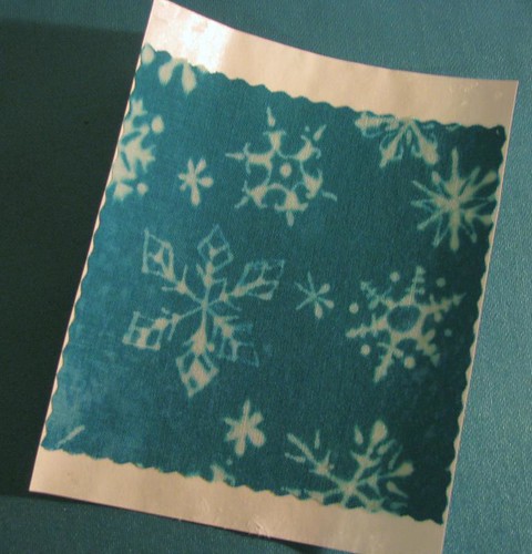 charm square with freezer paper backing