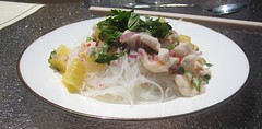 Pineapple-Ginger Ceviche of Scallops on Vermecelli with Coriander & Mint by Xianhang Zhang