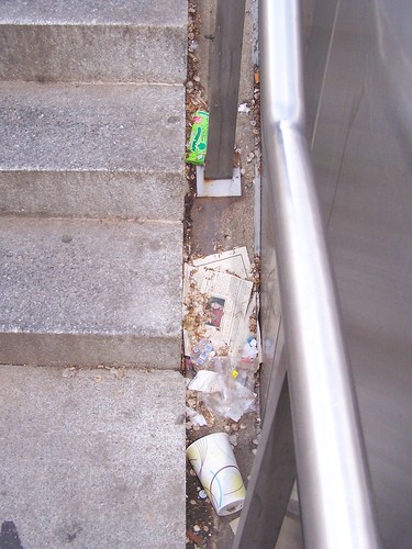 Trash on the steps, Brookland station