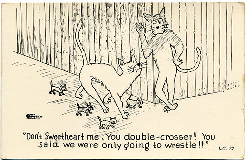 Postcard: Cat cartoon ca. 1949