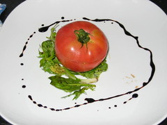 Momotaro tomato stuffed with aubergine caviar