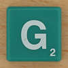 Scrabble White Letter on Green G