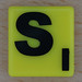 Scrabble Black Letter on Yellow S