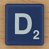 Scrabble White Letter on Blue D