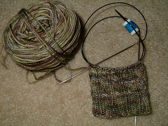 Oak Ribbed Cable Sock