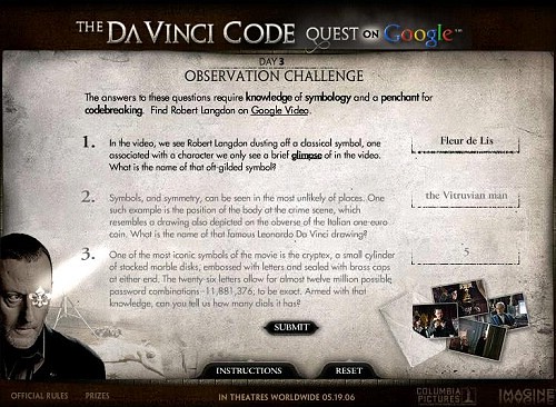 The Da Vinci Code Quest on Google-Day3_s