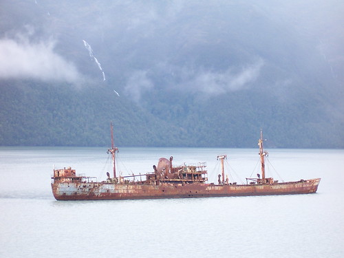 Shipwreck as seen off the Navimag