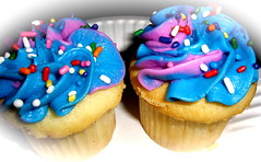 Blue & Purple Swirl Cupcakes!