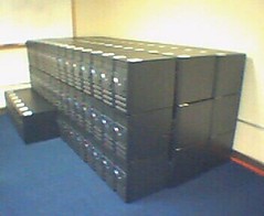 150 Dell machines unboxed, inventoried, and ready to be deployed.