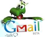 Konqui shows Gmail Logo