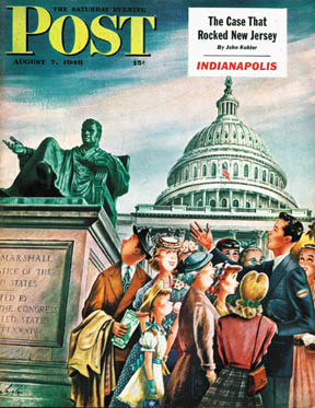 Tourists in Washington, Constantin Alajalov, Saturday Evening Post, 8/7/1948