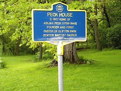 Sign In Front Of Abijah Peck's House In Clifton Park, New York.