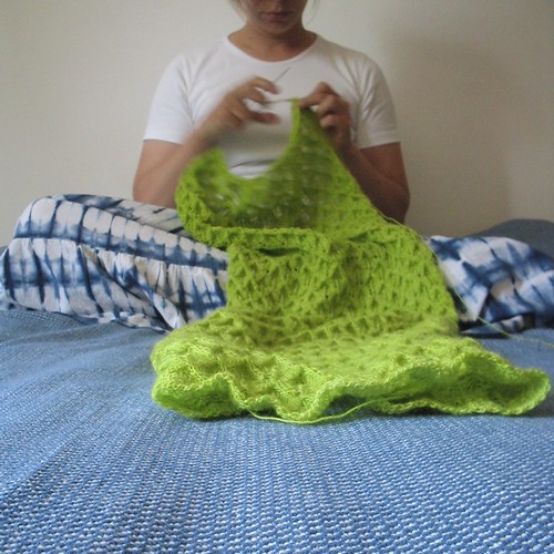 knitting green thing