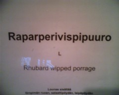 Rhubard whipped porrage