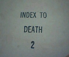 Book of vital records called Index of Death