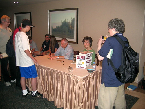 Jim Bouton signs copies of 