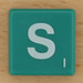 Scrabble White Letter on Green S