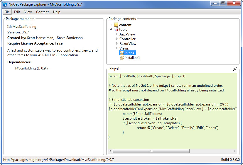 Run Powershell script from software package