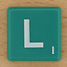 Scrabble White Letter on Green L