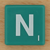 Scrabble White Letter on Green N