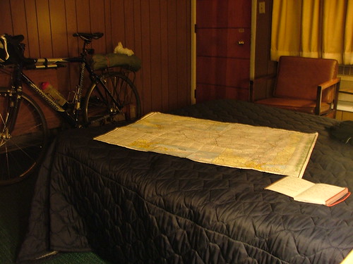 warm bed, map, journal