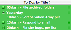 scheduling dashes in iCal