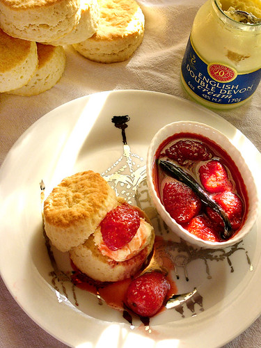 simple scones and an equally simple strawberry jam.