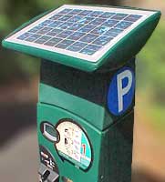 Solar powered parking meter kiosk